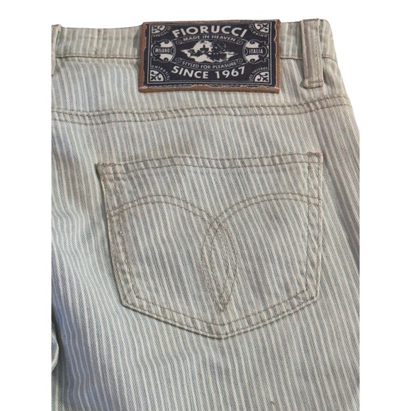 Fiorucci Capri Pants Women's 26 US Sz 2 Made in Italy Blue White Pinstripe NWT - Picture 5 of 8